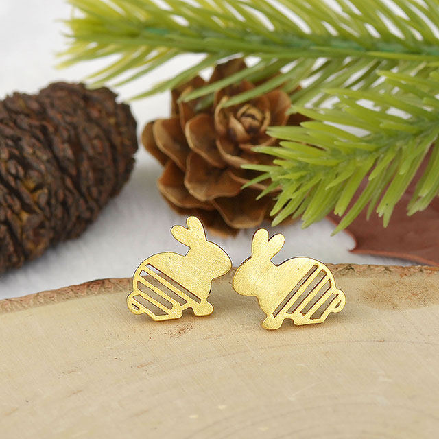 Animal Rabbit Gold Plated Simple jewelry