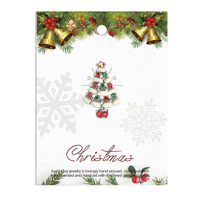 Christmas Tree Brooch Pin Crystal Rhinestone Enamel Pearl Brooches
