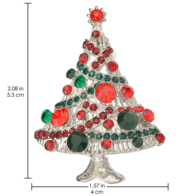 Christmas Tree Brooch Pin for Women Girls Crystal Rhinestone Enamel Pearl Brooches and Pins Vintage Christmas Brooch Pins
