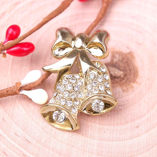 Christmas Brooch Pin for Women Girls Crystal Rhinestone Brooches and Pins Colorful Enamel Cute Bells Brooch Pins Fashion Christmas Jewelry Holiday Gifts.