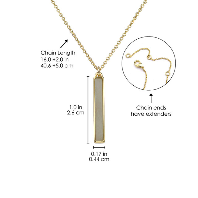 Gemstone Bar Necklaces for Women Gold Silver Plated Turquoise Amethyst Tigers Eye Sodalite Agate Howlite Moonstone Bar Pendant Necklace for Women Men Jewelry Gift