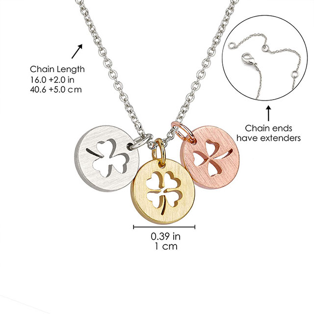 Four Leaf Clover Necklace for Women Lucky Shamrock Charm Chain Faith Hope Love Lucky Pendant Necklace for Teen Girls Personalized Jewelry Gift