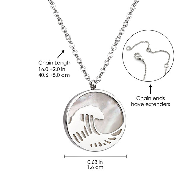 Gemstone Wave Necklace for Women Mother of Pearl Turquoise Pendant Necklace Dainty Circle Ocean Wave Necklaces for Women Girls Surfer Beach Jewelry Gifts