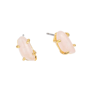 Gemstone Earrings Studs for Women Girls Hypoallergenic Silver Gold Plated Cats Eye Stone White Howlite Turquoise Rose Quartz Earrings for Women Fashion Jewelry Gift