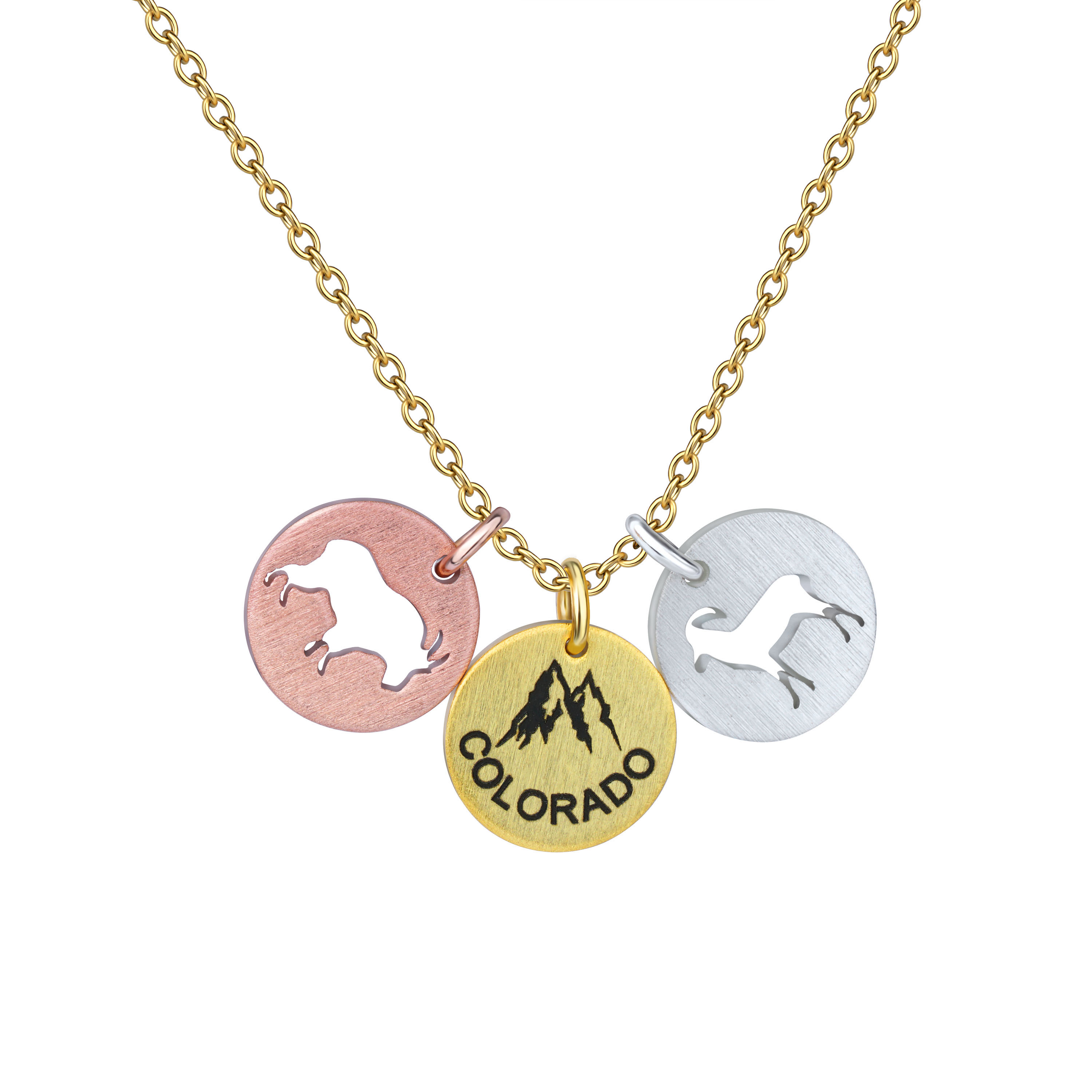 Wildlife Animal Cutout Necklace Moose Bison Bear Elk Deer Necklace 