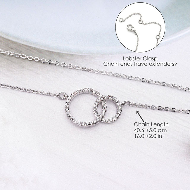 Wholesale Fashionable Minimalist Interlocking Circle Pendant Necklace