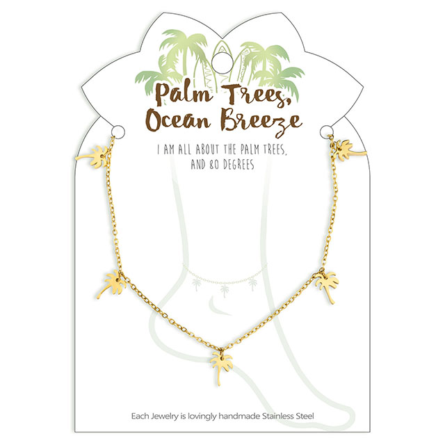 Palm Tree Anklets for Women Silver Gold Plated Beach Ankle Bracelets Palm Tree Charm Anklet Adjustable Boho Summer Foot Jewelry 