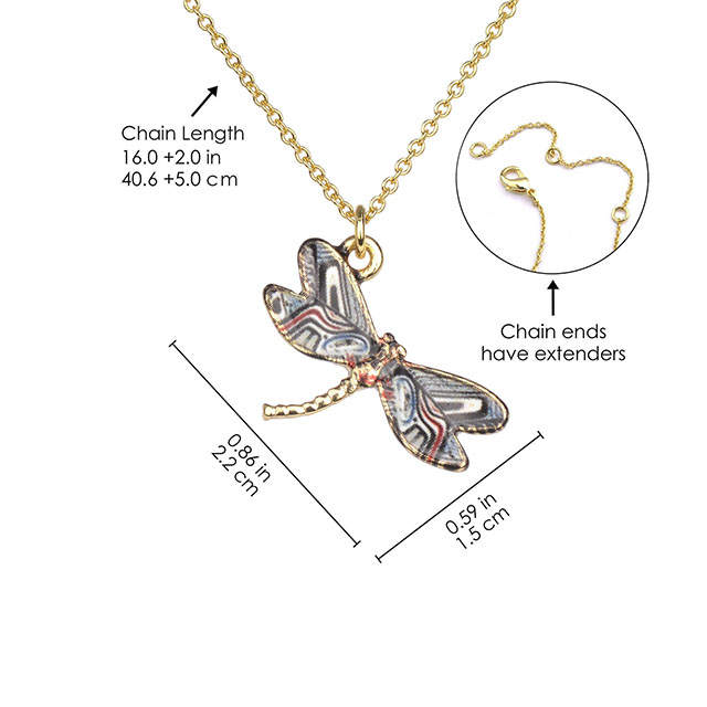 Colorful Dragonfly Necklace Hand Painted Dragonfly Necklaces for Women Dainty Cute Dragonfly Charm Jewelry Pendant Necklace 