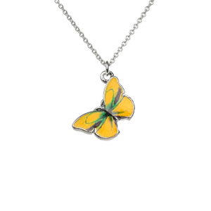 Colorful Butterfly Necklace Hand Painted Butterfly Necklaces for Women Dainty Cute Butterfly Charm Jewelry Pendant Necklace 