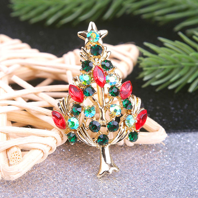Vintage Christmas Tree Brooch Fashion Christmas Jewelry 