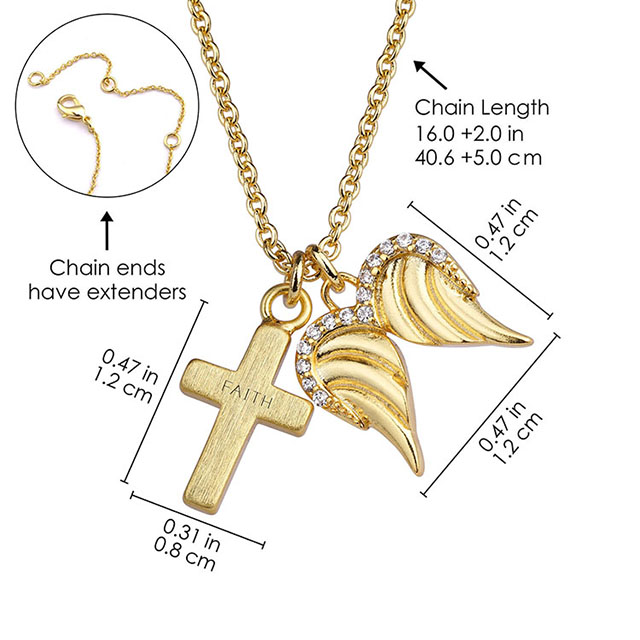 Heart Cross Necklace Pendant Faith Prayer Charm Christian Religious Birthday Christmas Jewelry 