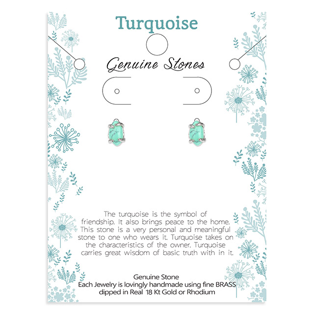 Gemstone Hypoallergenic Cats Eye Stone White Howlite Turquoise Rose Quartz Earrings