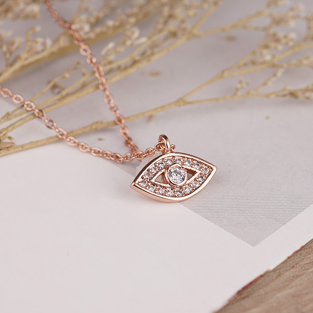 Hamsa and eye necklace for girl women gold silver Plated Zircon Jewelry gifts