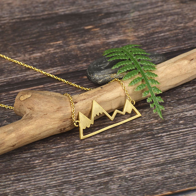 Mountain Range Necklace Mountain Peak Pendants Necklaces Gift for Girl, Women, Nature Outdoor Lovers, Campers, Skiers, Traveller, Climber and Hikers 