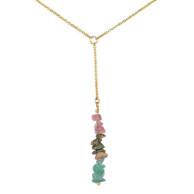 Gemstone Necklaces for Women Gold Plated Crystal Stone Beaded Necklace Pendant Dainty Choker Necklaces for Girls Jewelry Gift