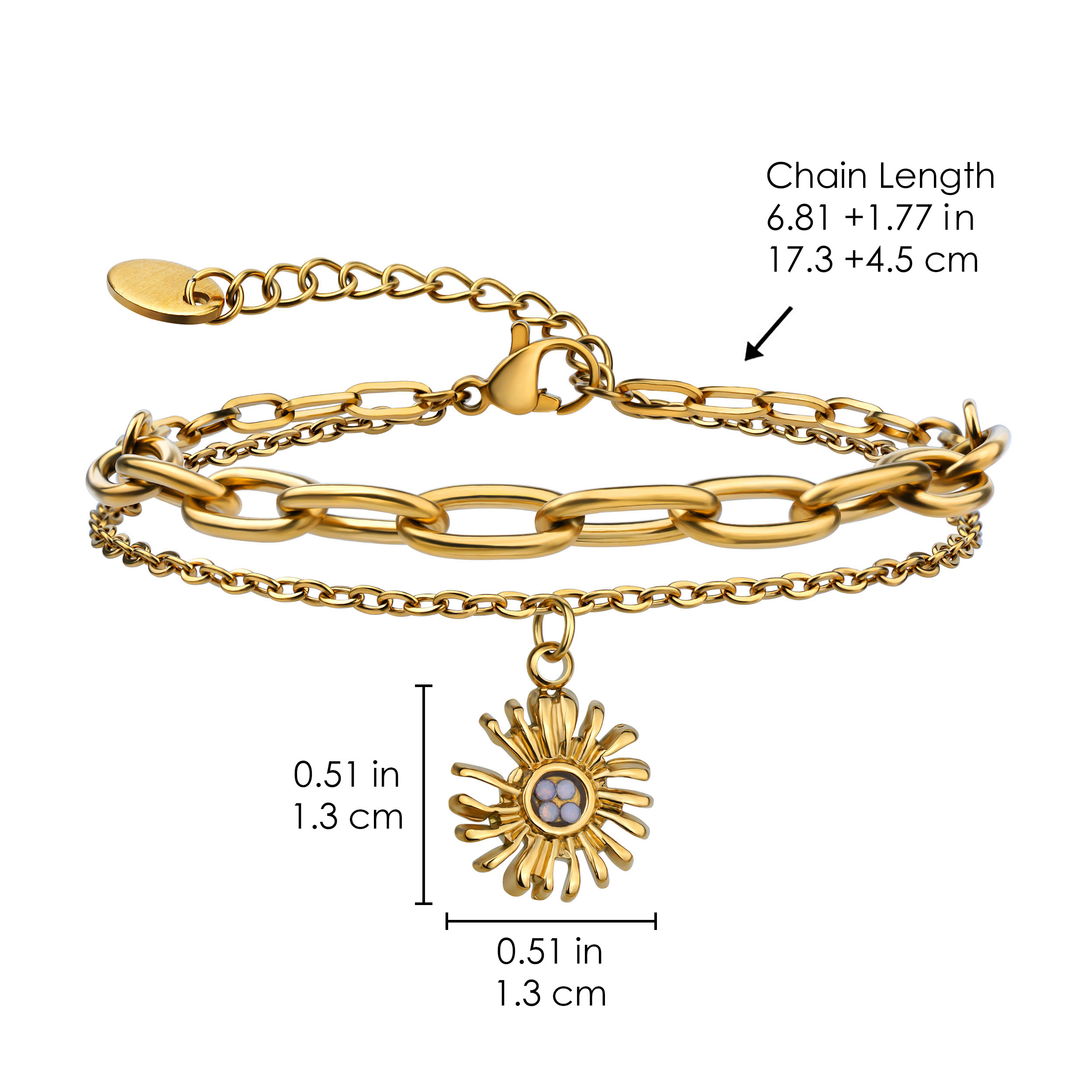 Double Layer 14K Gold Plated Stainless Steel Chain Jewelry