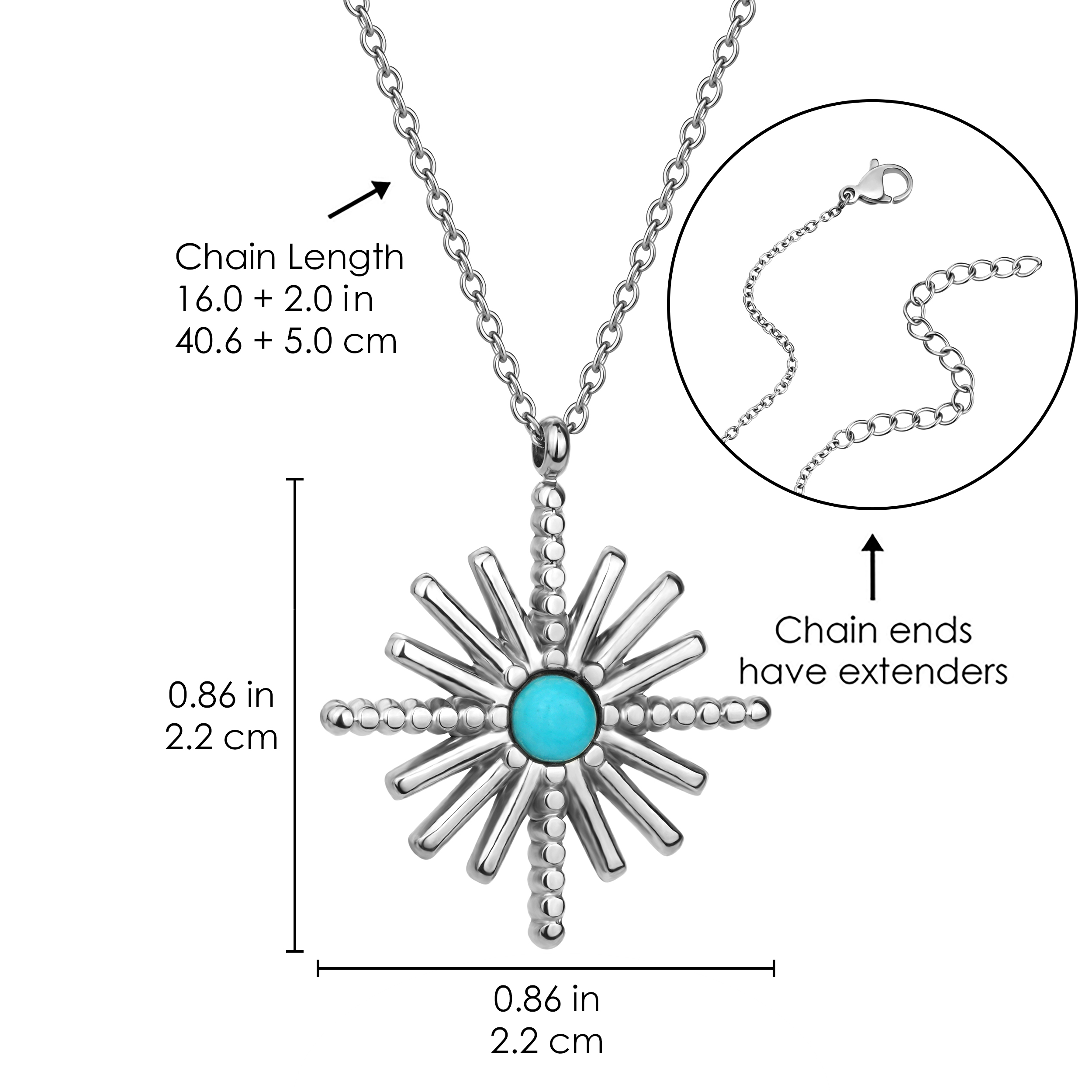 Wholesale Hot Sale Turquoise Bearded Star Necklace Jewelry