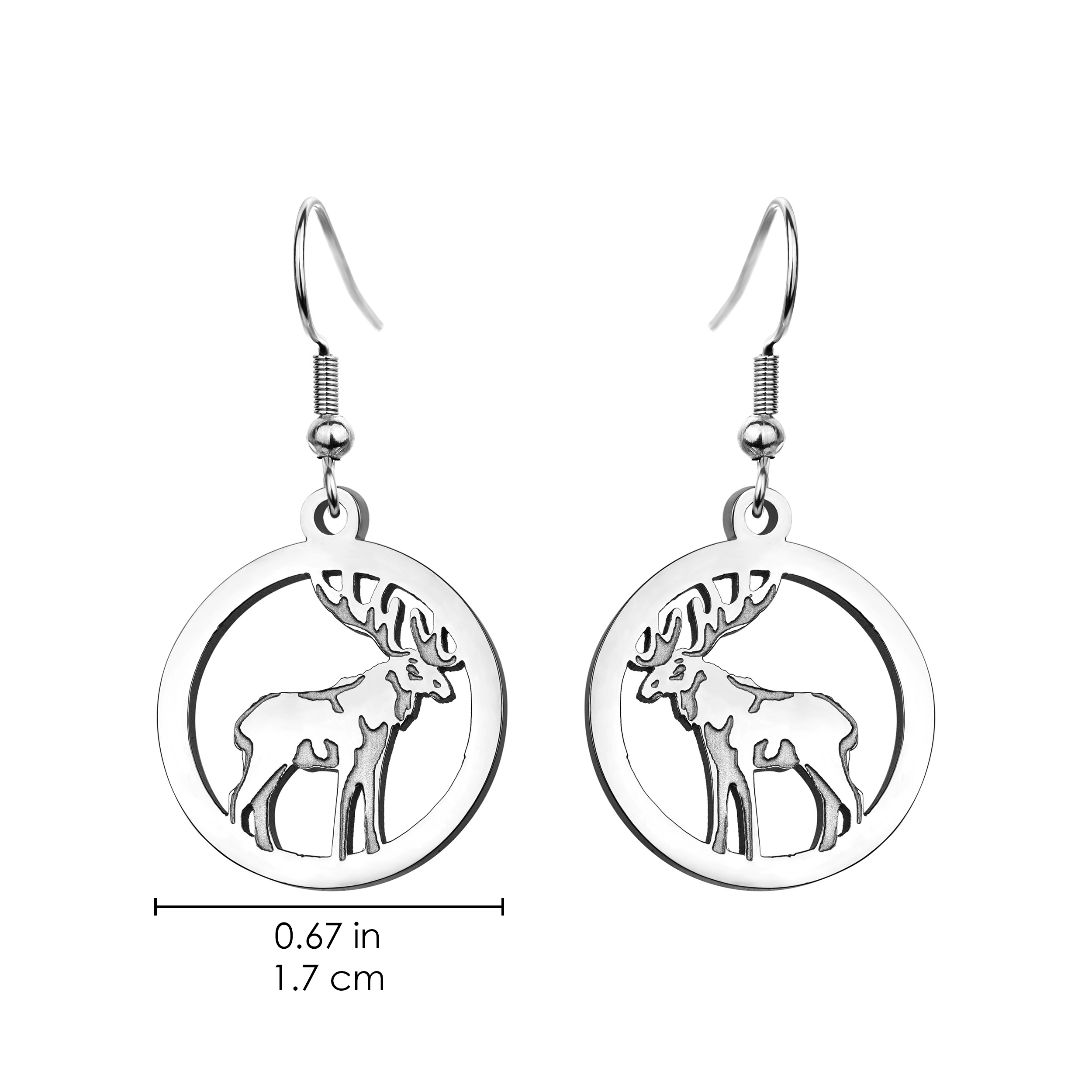 Animal Necklace With Wildlife Animal Cutout in a Circle Pendant.