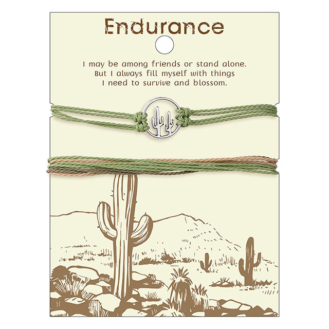 Handmade Rope Adjustable Bracelet Endurance Cactus Charm Bracelet 