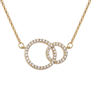 Wholesale Fashionable Minimalist Interlocking Circle Pendant Necklace