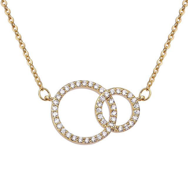 Wholesale Fashionable Minimalist Interlocking Circle Pendant Necklace