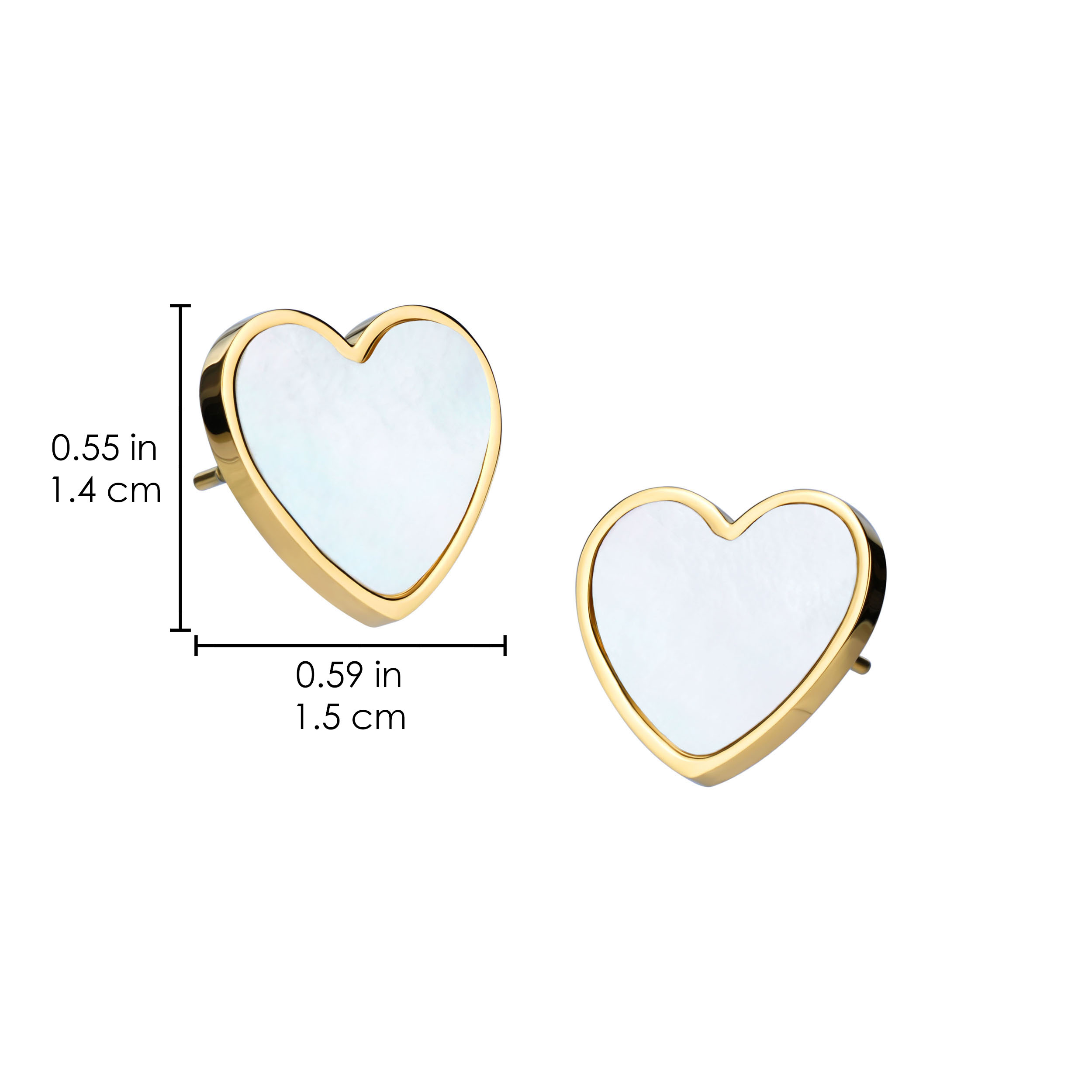 18k Gold Plated Women Jewelry Stainless Steel Paperclip Chain Heart Shape Pendant Necklace 