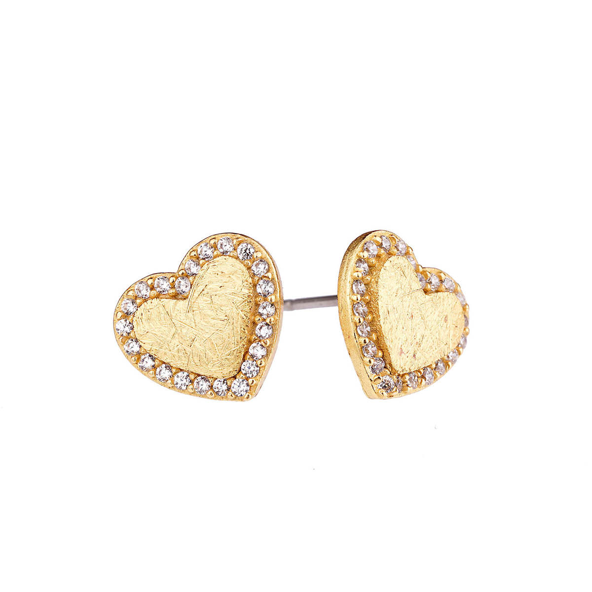 Geometric Heart Earrings W/CZ Love Necklace