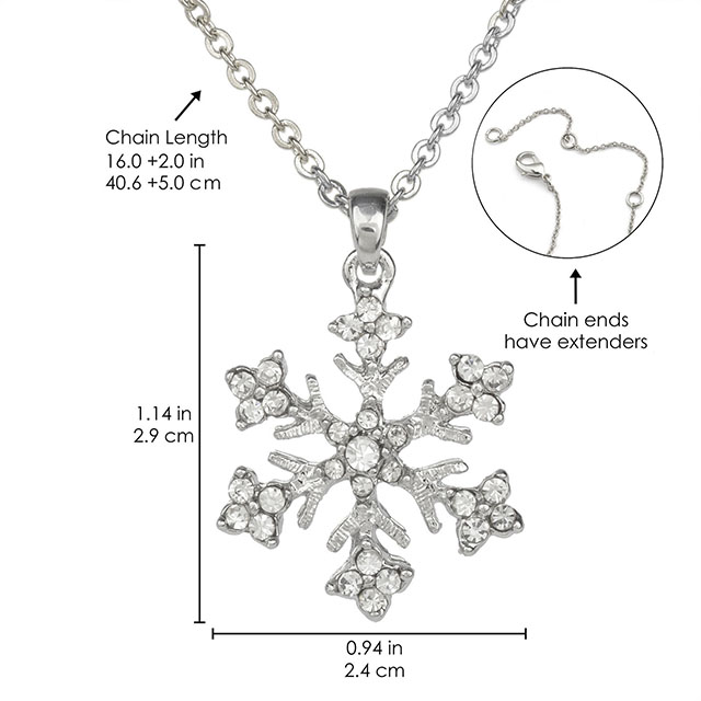 Crystal Snowflake Fashion Christmas Necklace Holiday Gifts 