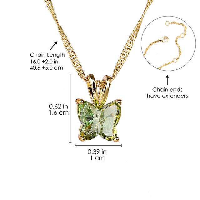 Birthstone Butterfly 12 Month Horoscope with Pendant Charm Necklace for Women (Pearl)