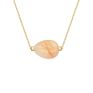 Rose Quartz Agate Pendant Natural Stone Healing Crystal Necklace