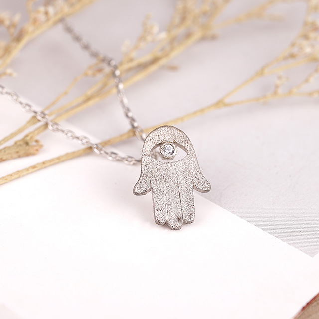 Hamsa and eye necklace for girl women gold silver Plated Zircon Jewelry gifts