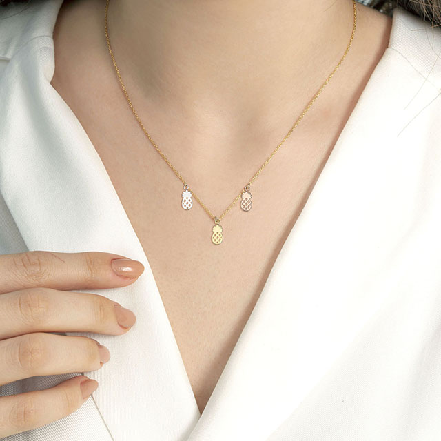 Dainty Beach Necklace for Women Gold Silver Plated Starfish Pineapple Palm Tree Cross Heart Moon Necklaces Pendant Choker for Girls Boho Summer Jewelry Gift!
