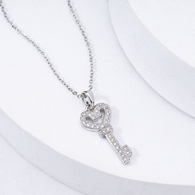 Unlock Your Dreams - Cubic Zirconia Key Necklace