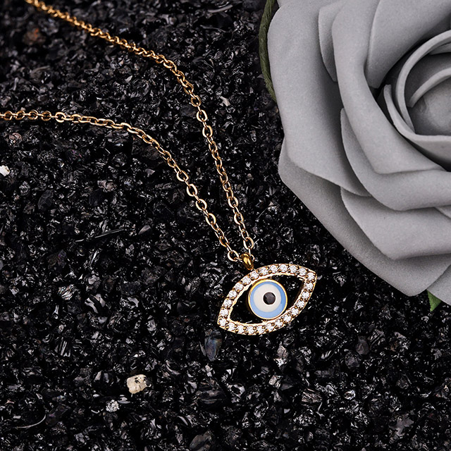 Hamsa and eye necklace for girl women gold silver Plated Zircon Jewelry gifts warding off the mystic malevolent forces of he world. Bring me good karma.