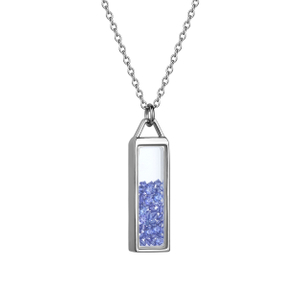 12 Month Birthstone Rectangle Pendant Necklace