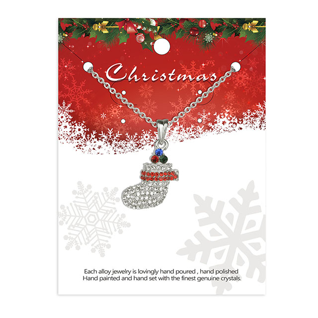 Christmas Crystal Rhinestone Enamel Necklace 