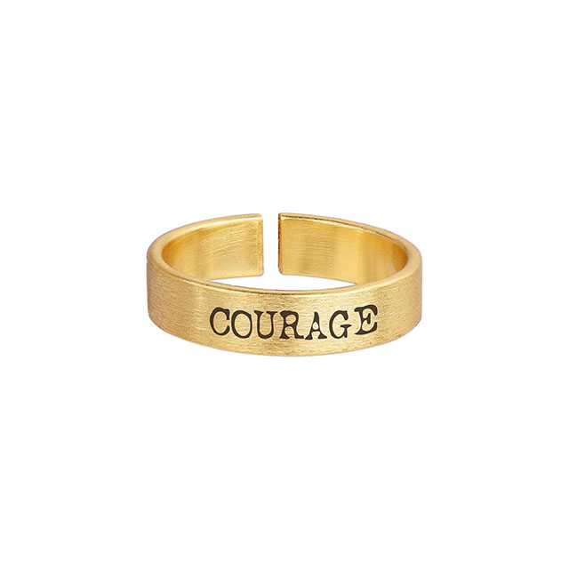 Inspirational Ring Gold Silver Plated Personalized Engraved Customized inspirational Ring