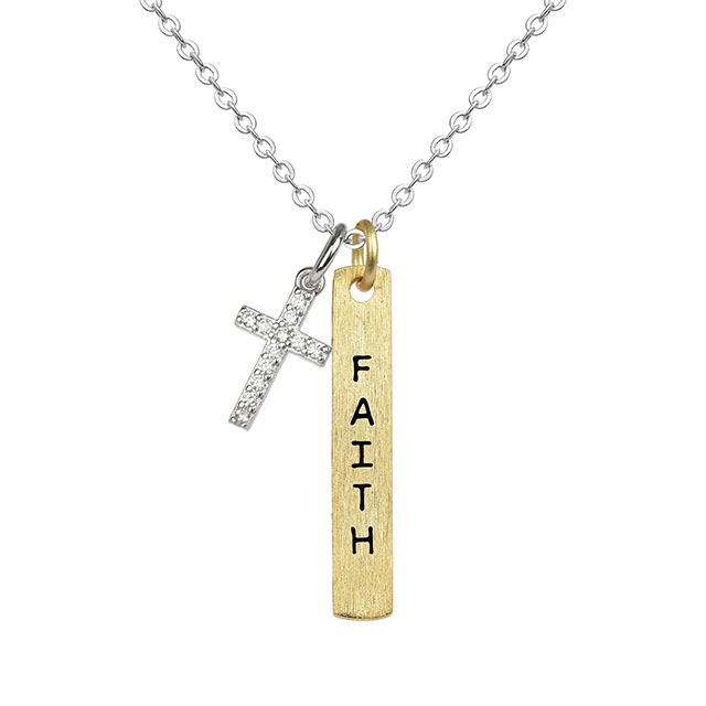 Cross Necklace for Women Gold Plated Faith Hope Love Believe Cross Pendant Necklace Guardian for Women Girls Religious Jewelry Gifts