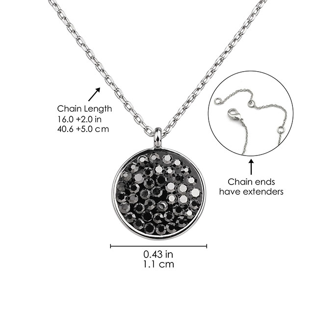 Moon and Star Necklace for Women Silver Plated Dainty Black Crystal Moon Necklaces Crescent Moon Star Geometric Pendant Necklace Jewelry Gift