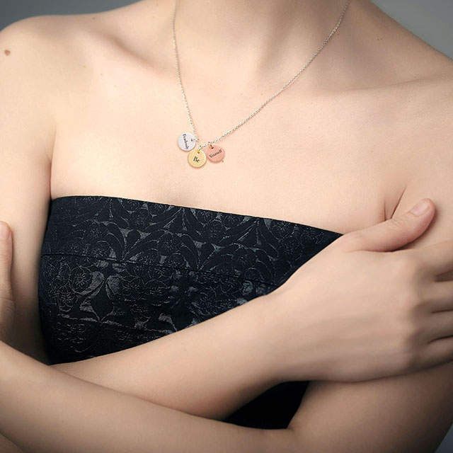 Inspirational Disc Necklace Gold Silver Plated Dainty Personalized Quotes Necklaces Engraved Disc Pendant Necklace Encouragement Jewelry Gift 