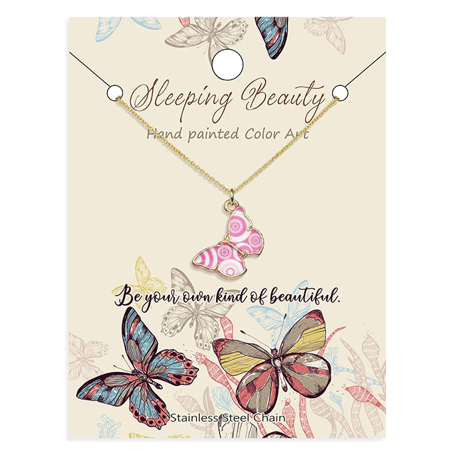 Colorful Butterfly Necklace Hand Painted Butterfly Necklaces for Women Dainty Cute Butterfly Charm Jewelry Pendant Necklace for women gifts