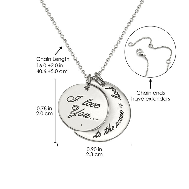 I Love You to The Moon and Back Necklace Silver Gold Plated Moon Pendant Necklace Jewelry Gifts for Women Mom Wife Girlfriend