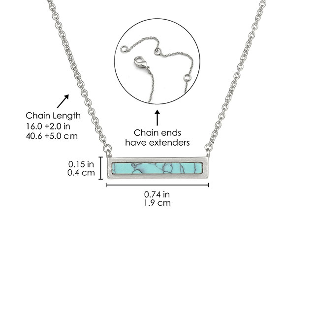 Gemstone Bar Necklaces for Women Gold Silver Plated Simulated Turquoise Necklace Pendant Triangle Square Necklaces Dainty Choker Necklace Jewelry Gift
