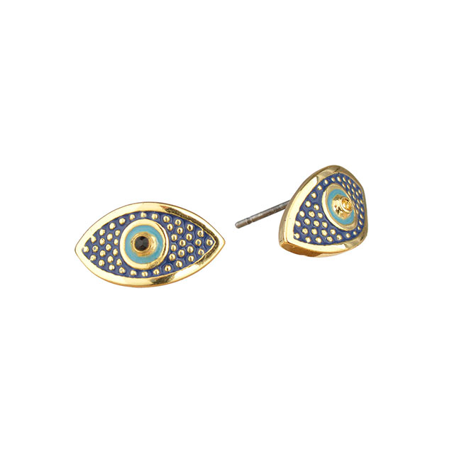 Hamsa and eye Stud Earrings for girl women gold silver Plated Zircon Jewelry gifts 