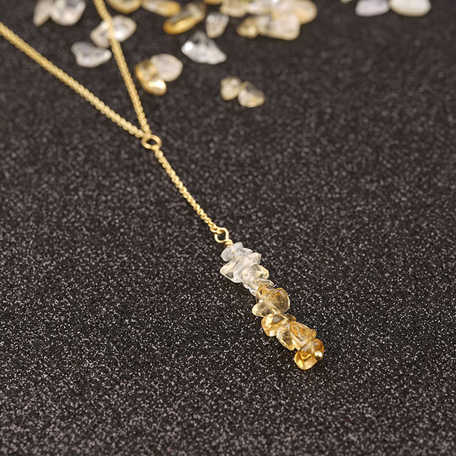 Gemstone Necklaces for Women Gold Plated Crystal Stone Beaded Necklace Pendant Dainty Choker Necklaces for Girls Jewelry Gift