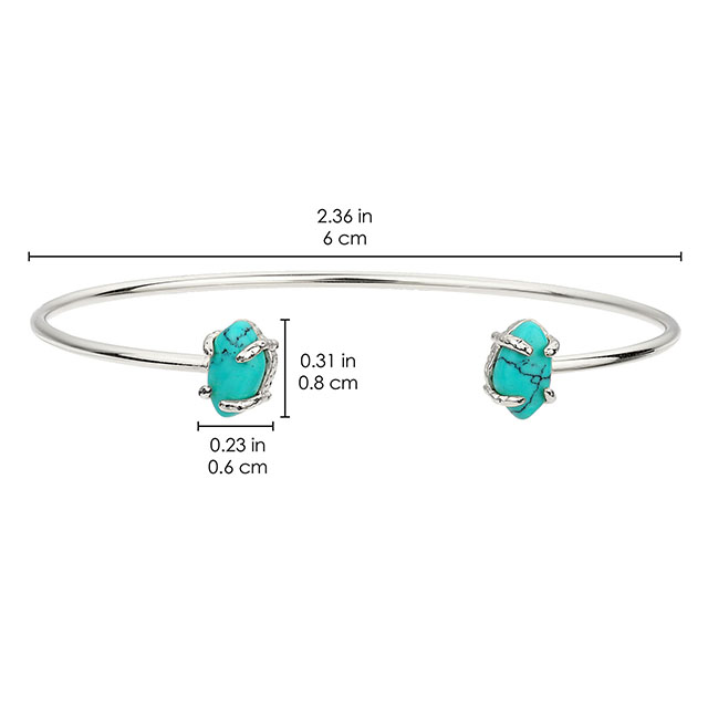 Open Cuff Bracelet for Women Silver Plated Gemstone Charm Cat Eye Stone Rose Quartz Bracelet Adjustable Stackable Bangle Bracelets 