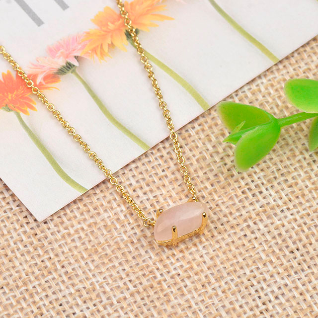 Cats Eye Stone Lapis Lazuli Rose Quartz Turquoise Pendant Dainty Gemstone Necklaces 