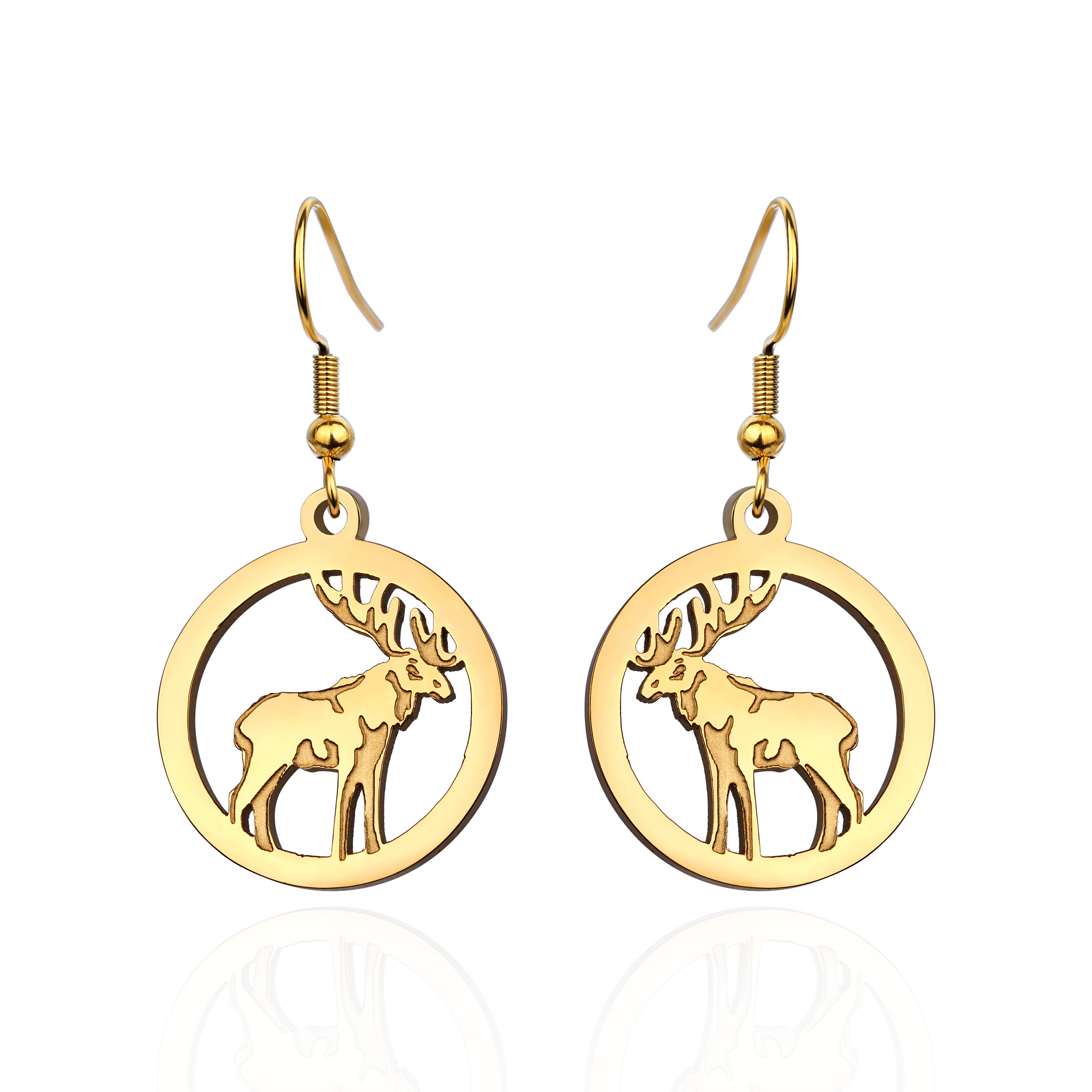 Animal Cutouts Charm Bear Moose Goat Deer Elk Earring