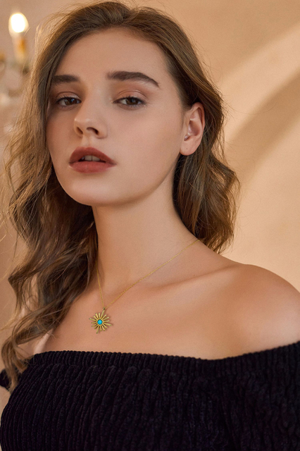 Wholesale Hot Sale Turquoise Bearded Star Necklace Jewelry