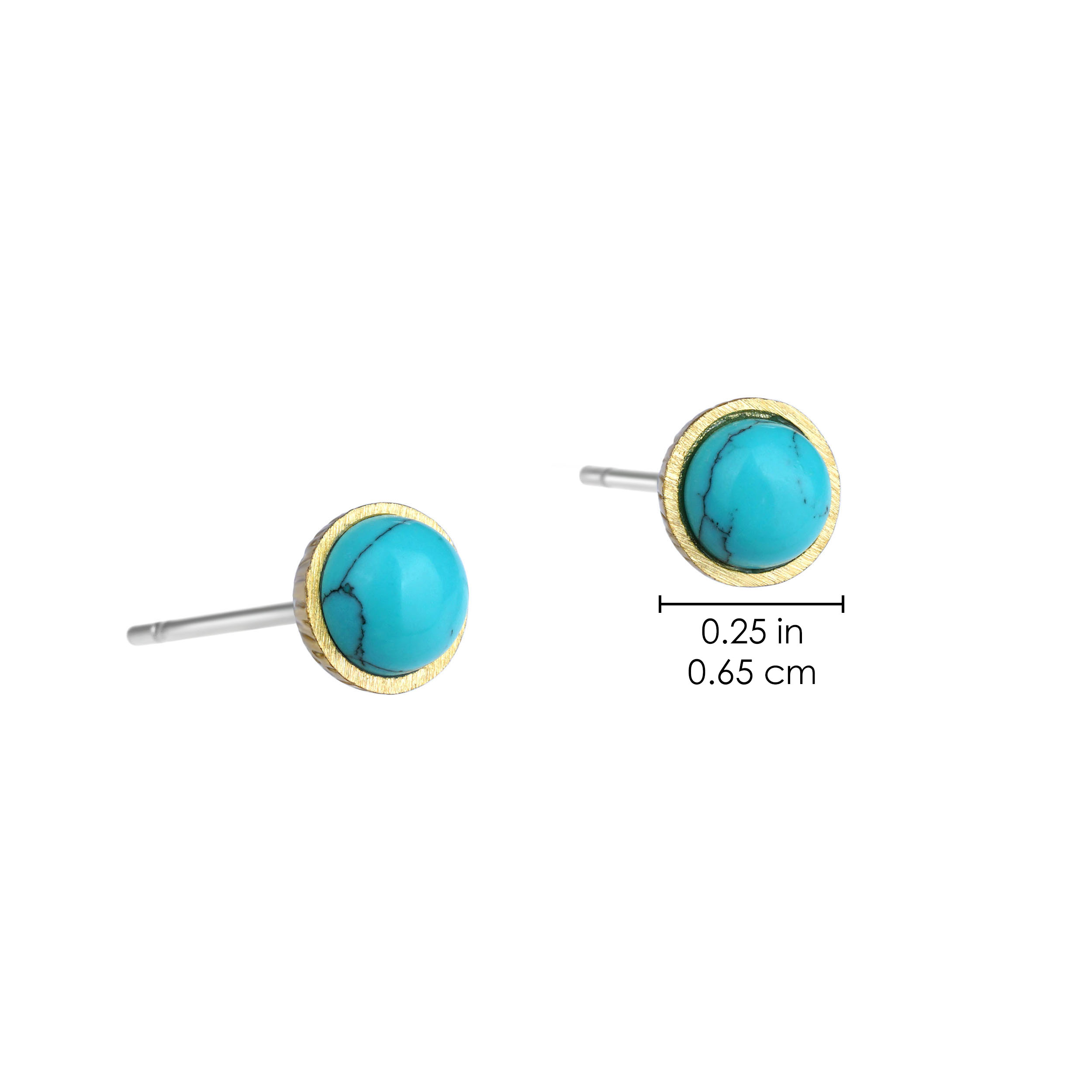 Small Turquoise Lapis Lazuli Howlite Earrings Simple Geometric Earrings Studs 